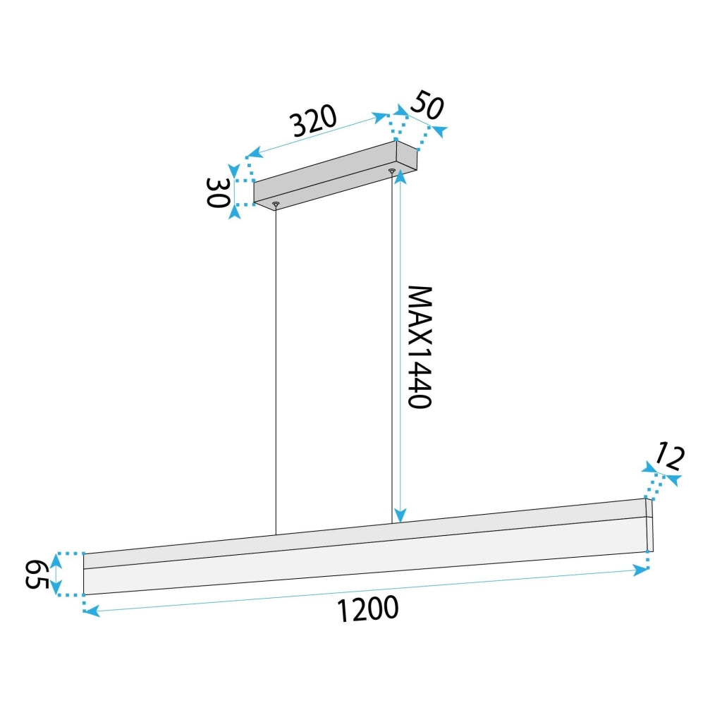 Lampada Da Soffitto Led App1694-cp 120 Cm Brush Gold