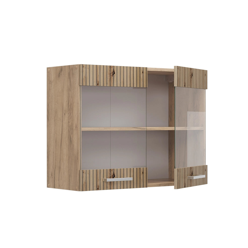 Vicco Mobile da cucina in vetro Rovere artigianale 80 cm