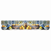 Tappeto Cucina Maiolica Rustica Stampa Digitale HD Limoni Gomma Pvc Sagomata Antimacchia 50x240 cm