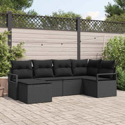Set di divani con cuscino 6 pcs Nero polyrattan 3355122