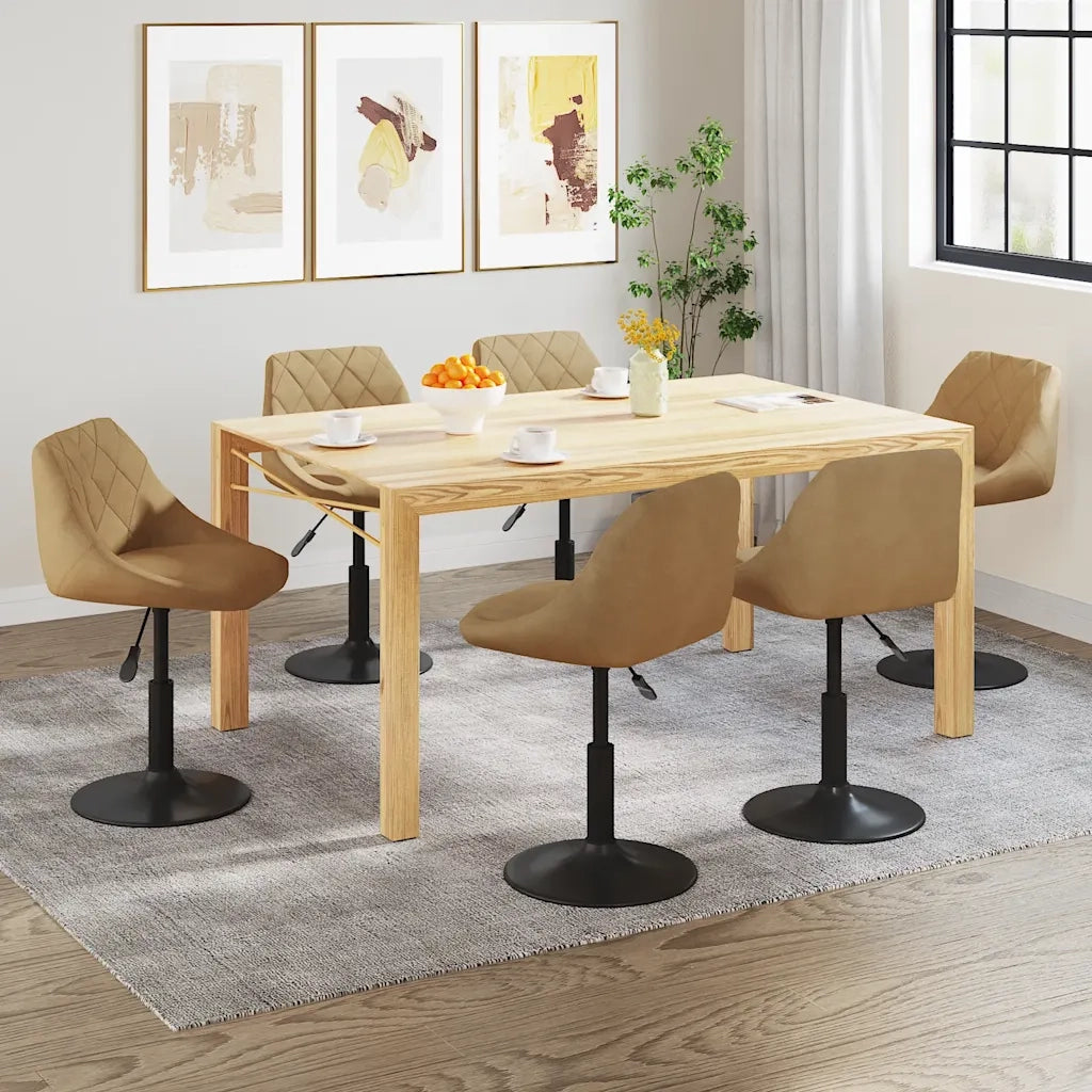 Sedie da Pranzo Girevoli 6 pz Marroni in Velluto 3088800