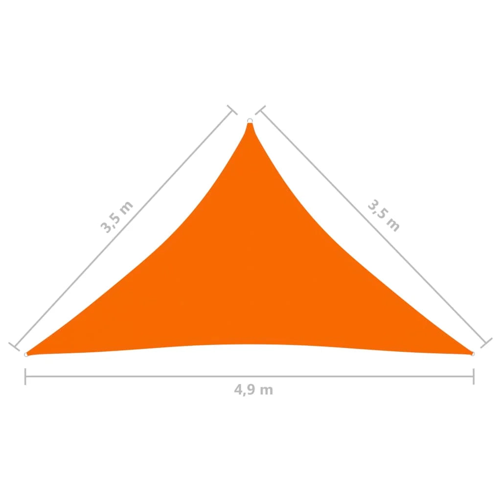 Vela parasole triangolare in tessuto Oxford 35 x 35 x 49 m arancione 02_0009810