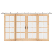 Kit Binari Porta Scorrevole 200 cm Acciaio Inossidabile Argento