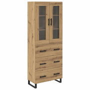 Credenza 2 pz | Madia | Buffet da pranzo | Armadio da pranzo Rovere artigianale Legno multistrato