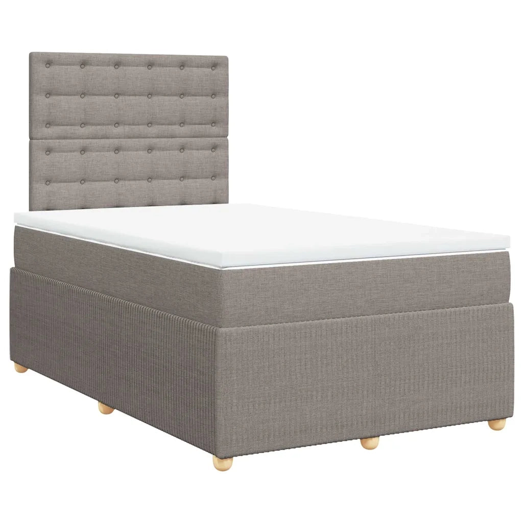 Giroletto a Molle con Materasso Tortora 120x190 cm in Tessuto