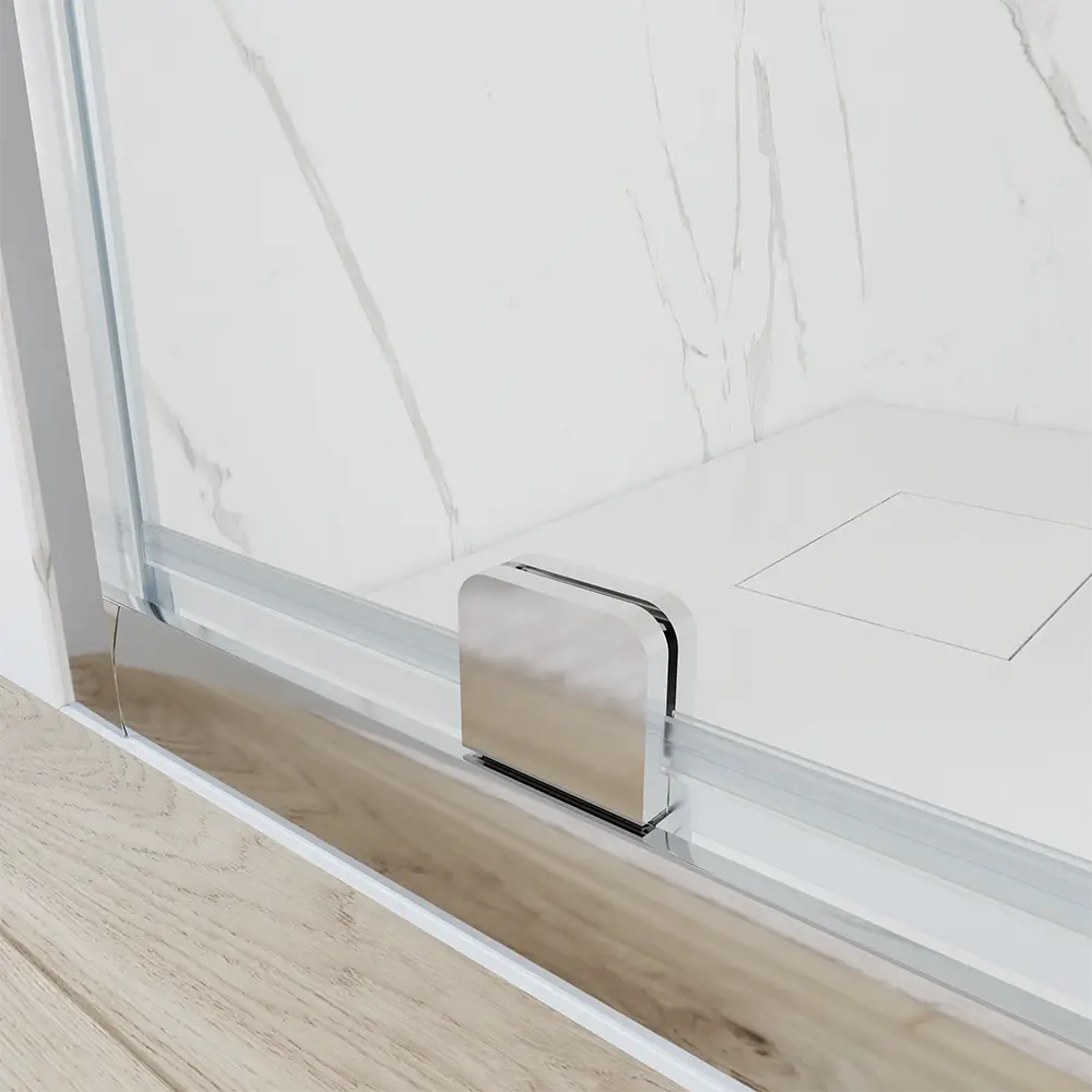 Porta doccia 100 cm apertura a battente vetro trasparente | Apulia