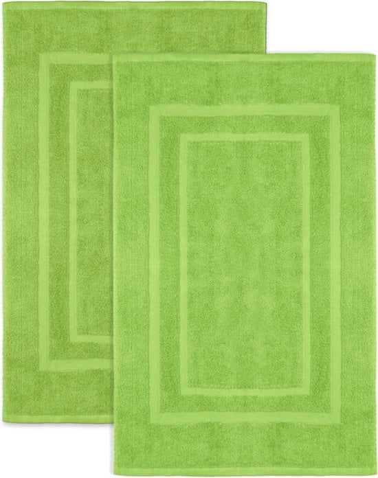 Set di 2 Mattonelle in Velluto - 100% Cotone - 50x80cm - Verde Mela