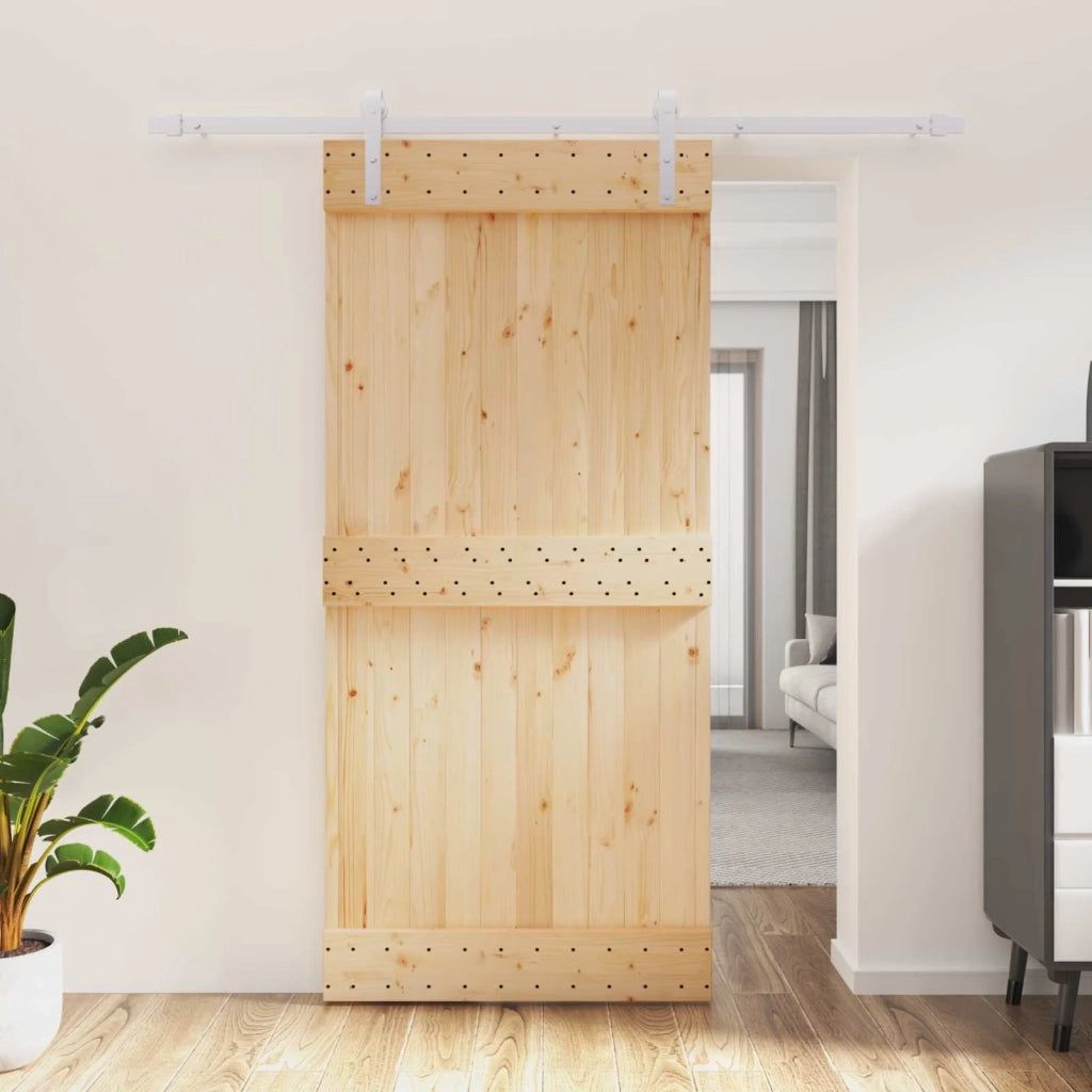 Porta scorrevole Naturale e Bianco 95 x 210 cm 3444955