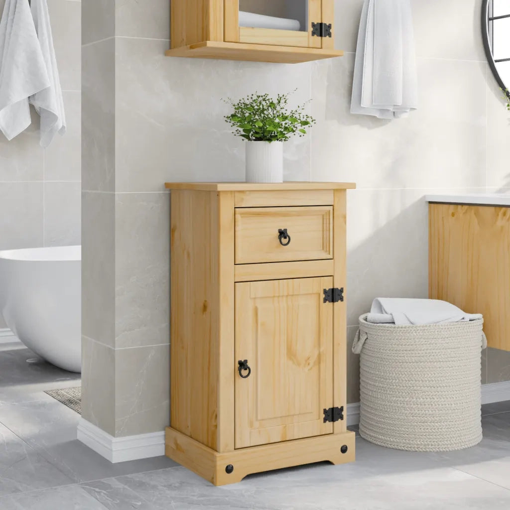 Mobile da Bagno | Armadio da bagno Corona 45x33x80 cm in Legno Massello di Pino