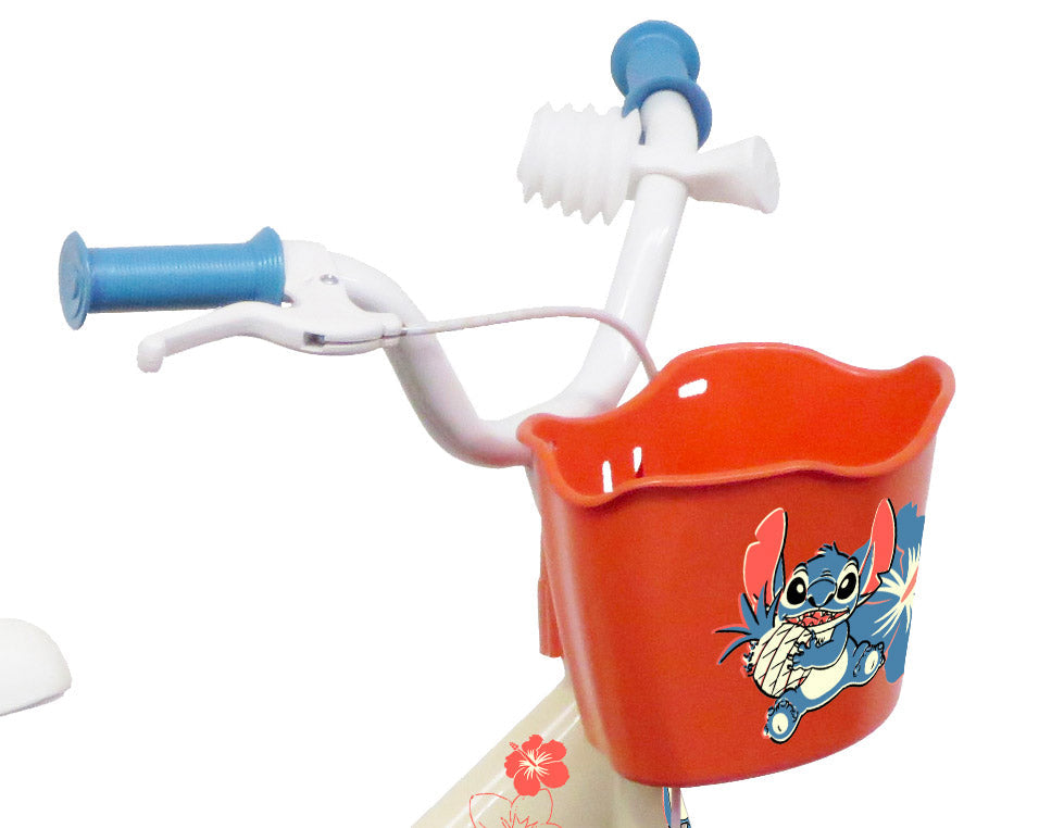 Bicicletta per Bambina 12" 1 Freno con Licenza Disney Stitch Bianca