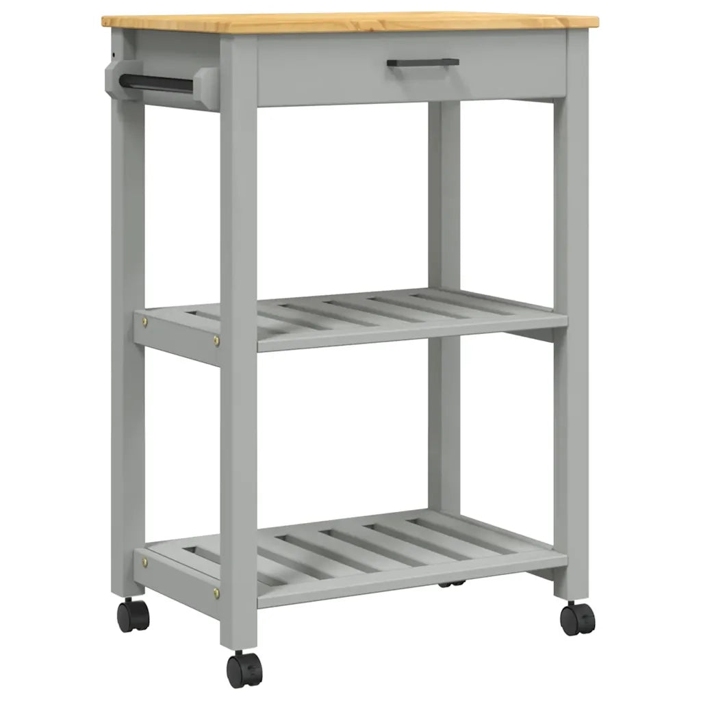 Carrello da Cucina MONZA 60x40x88,5 cm in Legno Massello di Pino CFW1130251