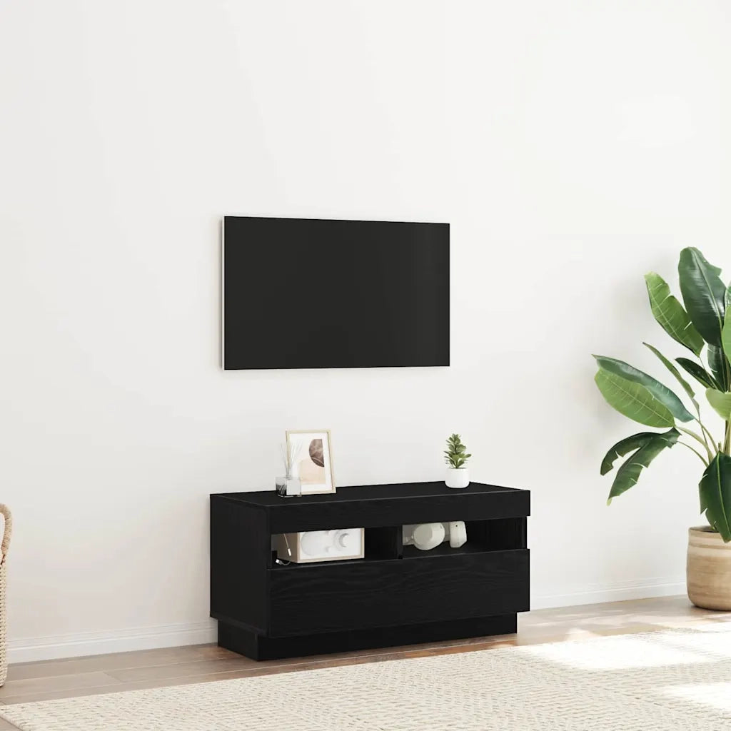 Mobile TV Rovere Nero 80 x 35 x 40 cm Legno multistrato 862566
