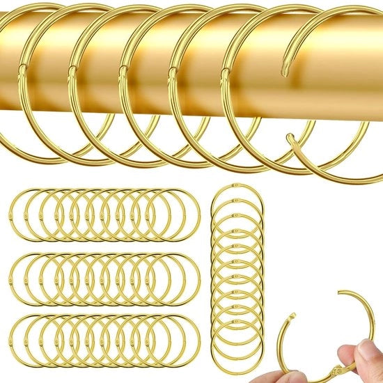 Anelli per tenda - Grandi anelli di chiusura - Set da 45 - Metallo - 50 mm