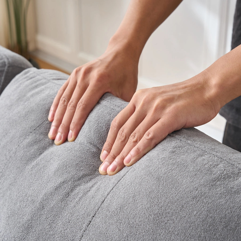Divano angolare convertibile con vano contenitore e funzione letto chaise longue reversibile in ciniglia grigia