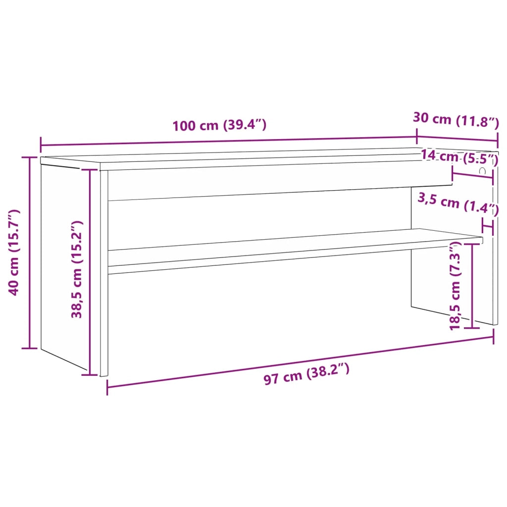 Mobile TV rettangolare moderno con elegante contenitore 100 x 30 x 40 cm legno ingegnerizzato grigio Sonoma 02_0058382