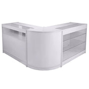 Set Taurus con 3 Banconi da Negozio e Reception Bianco Brillante Elegante Solidi