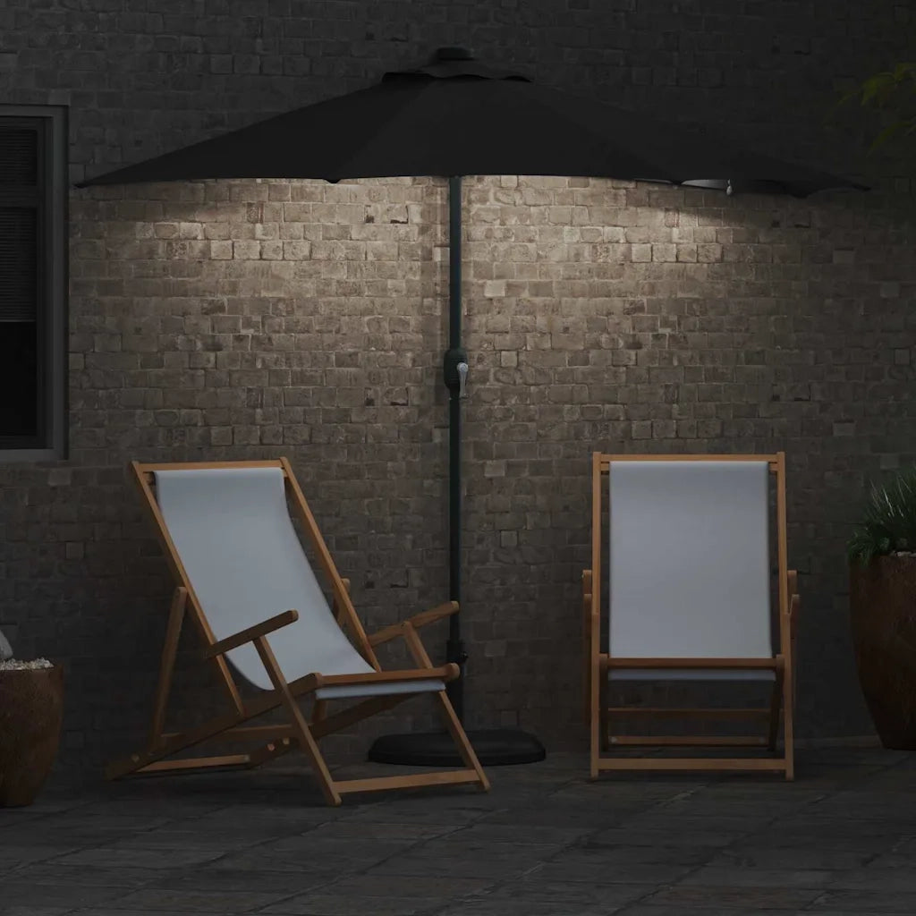 vidaXL Ombrello da giardino Nero 294 x 150 x 223 cm Tessuto