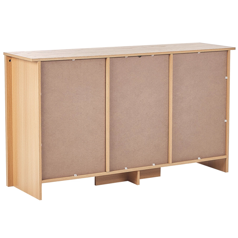 Credenza a 2 ante in truciolare di legno chiaro 2 armadi e 3 cassetti in stile tradizionale