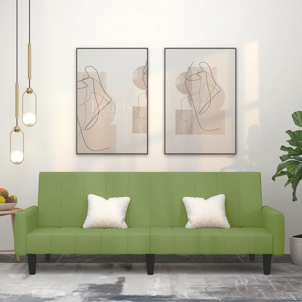 Divano letto | Sof¨¤ letto | Letto singolo a 2 Posti Verde Chiaro in Velluto