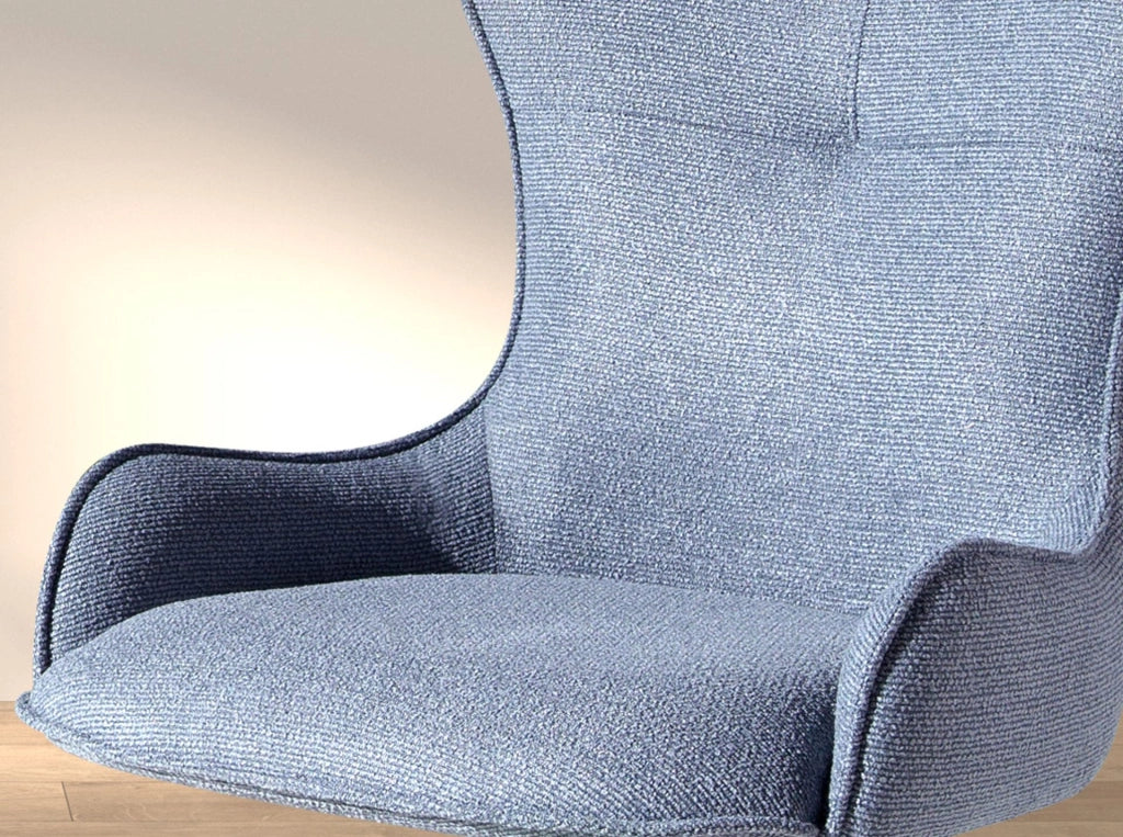 Sedia girevole in tessuto blu