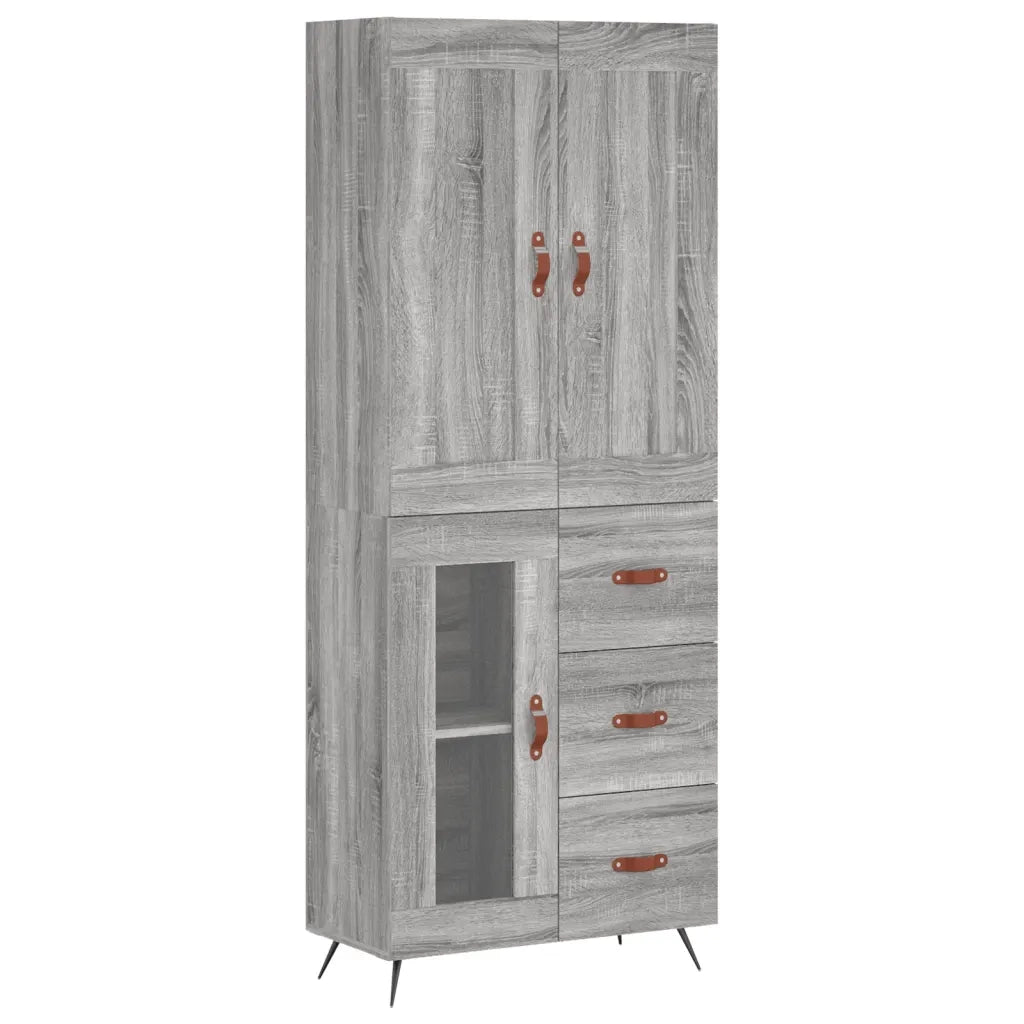 Credenza Grigio Sonoma 69,5x34x180 cm in Legno Multistratocod mxl 77835