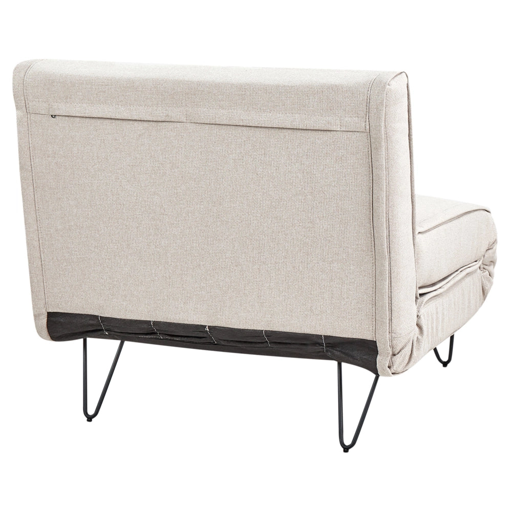 Divano Letto ad 1 Posto In Tessuto beige chiaro stile elegante glamour
