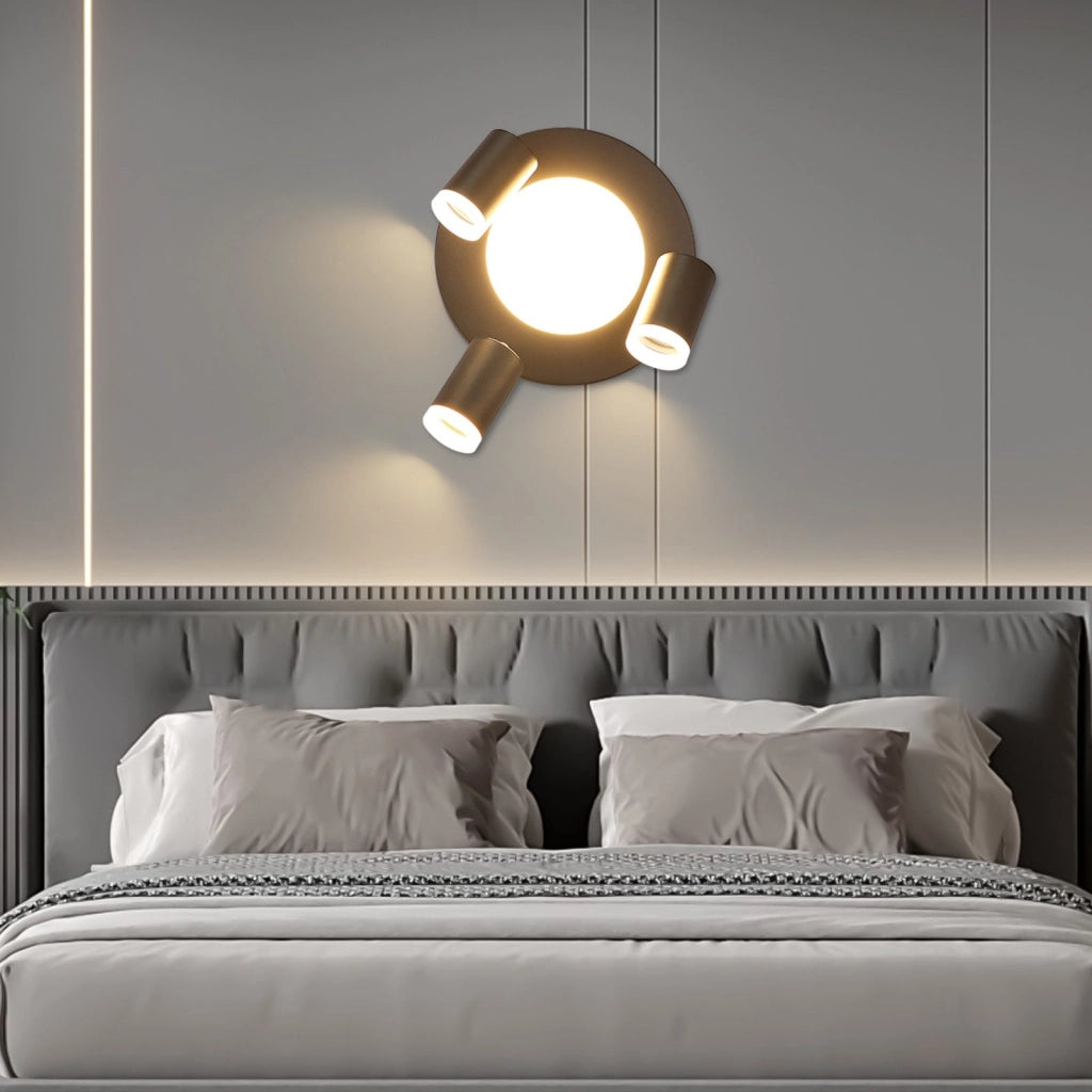 ZMH Faretto da soffitto 3 lampadine GU10 20W camera 3000k nero lampada cucina orientabile 350 orientabile in metallo