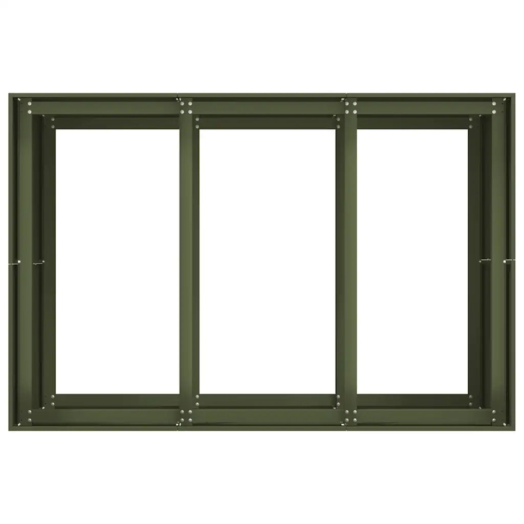Fioriera Verde Oliva 120x80x80 cm in Acciaio 860790