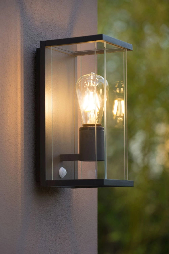 Lucide applique esterna CLAIRE-LED E27 IP54 nera vetro