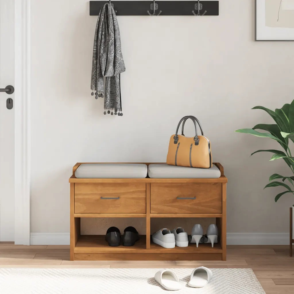 Panca da Corridoio SANDNES 87x40x50 cm Legno Massello di Pino