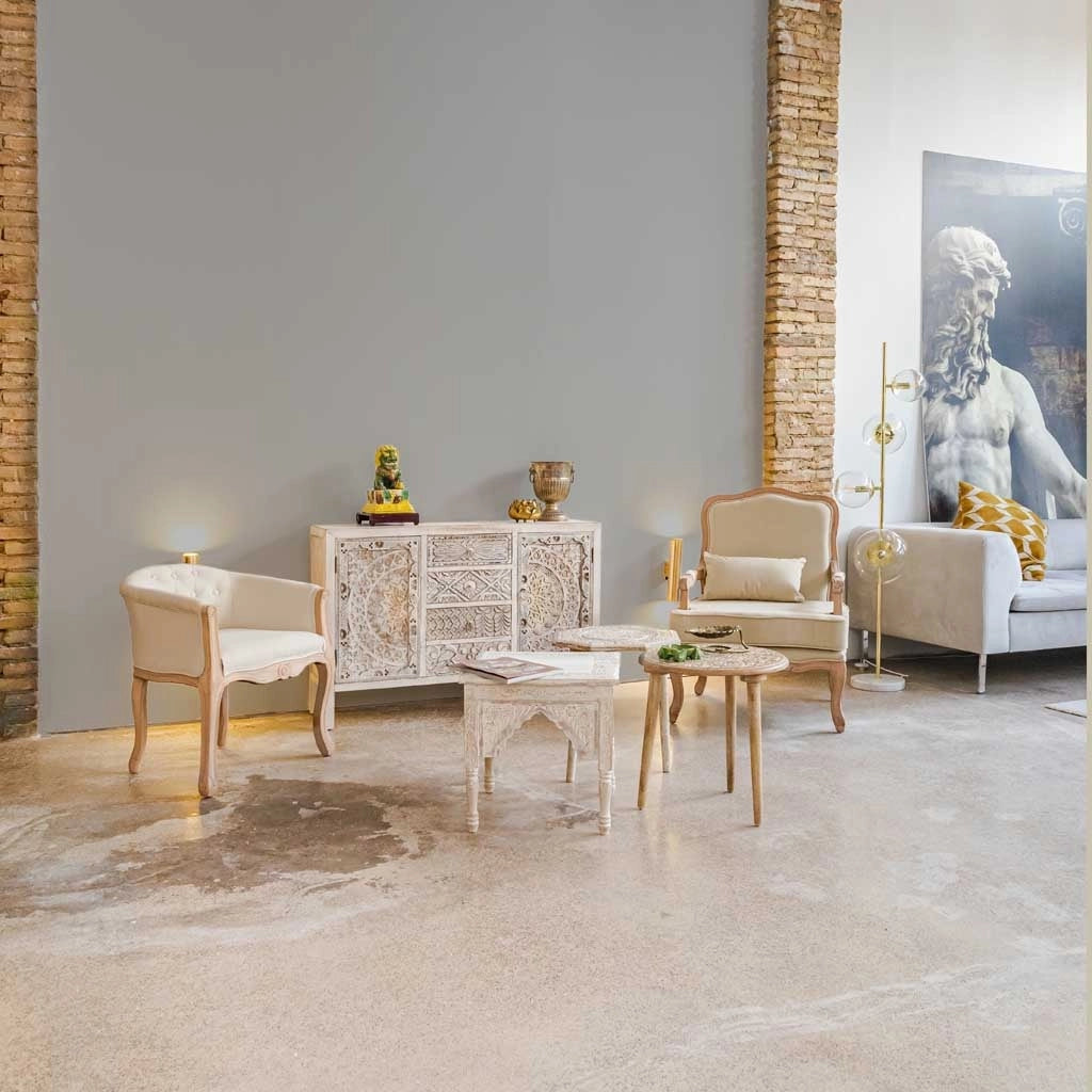 Tavolino in legno marrone fatto a mano 45x45x45h