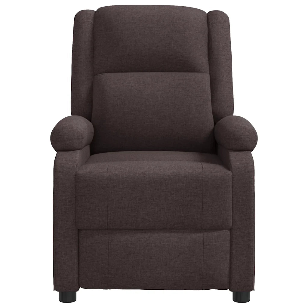 Poltrona Reclinabile Marrone Scuro in Tessuto 342423