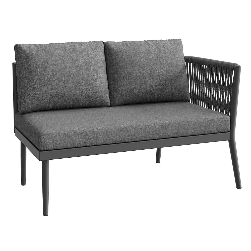 Set da giardino per 5-6 persone - Xylo - Grigio, canap¨¦ angolare modulare, cuscini inclusi