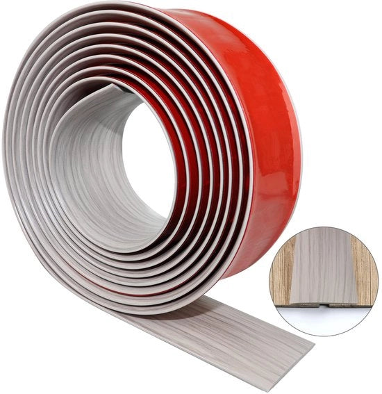 Profilo di transizione profilo autoadesivo in vinile profilo di transizione per pavimenti strisce di copertura per nervature di legno strisce di copertura per pavimenti strisce di transizione per laminati profilo di livellamento (grigio, 600×5cm)