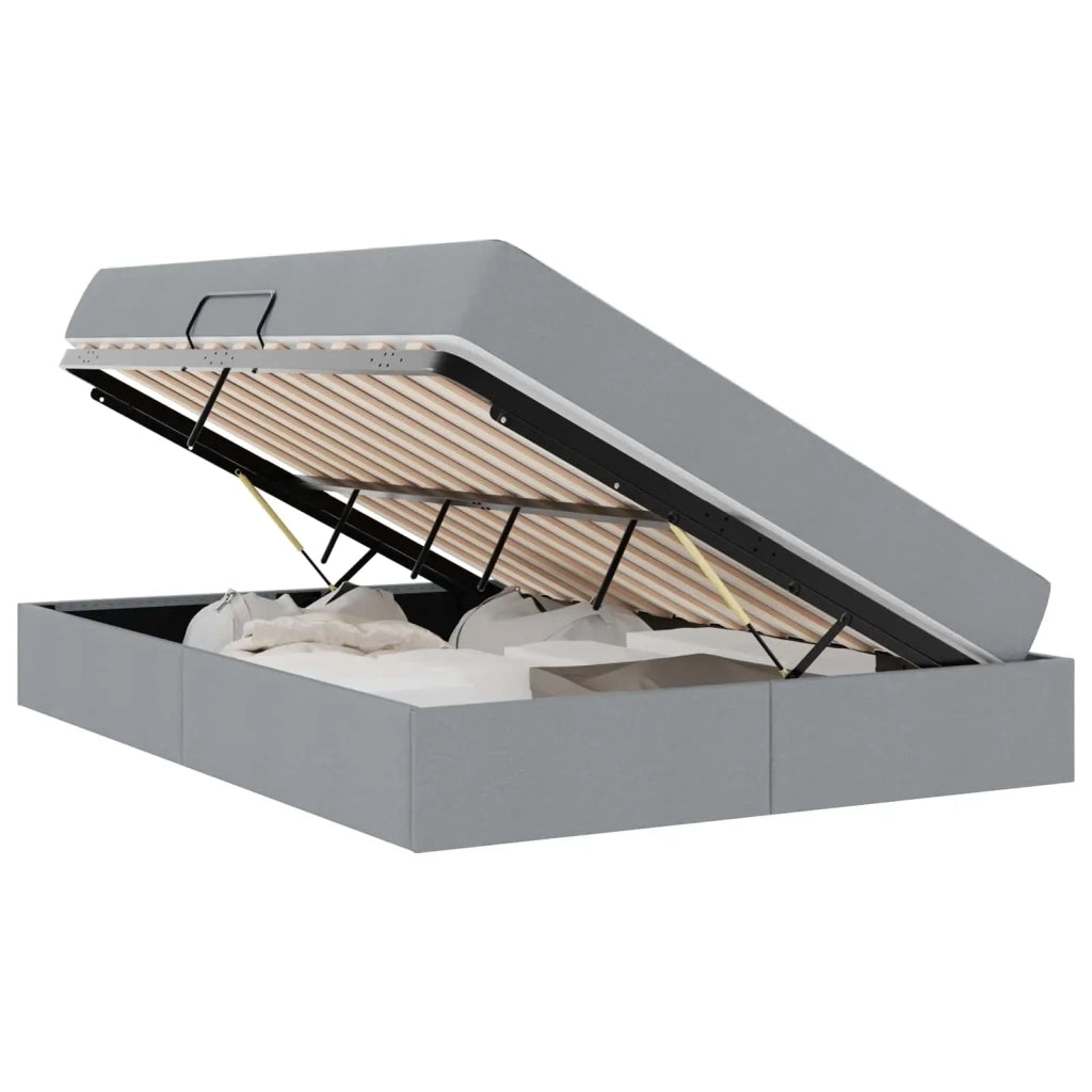 Letto con contenitore e materasso Grigio chiaro 140 x 200 cm 3399664
