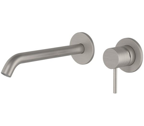 Miscelatore lavabo da incasso in acciaio inox e bocca 19 cm