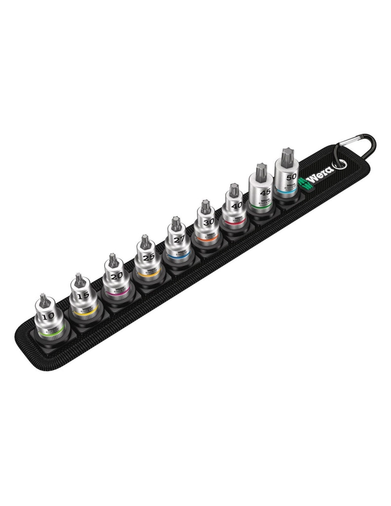 Set di 9 inserti-bussole Zyklop 3/8" con funzione di ritegno WERA Belt B 3