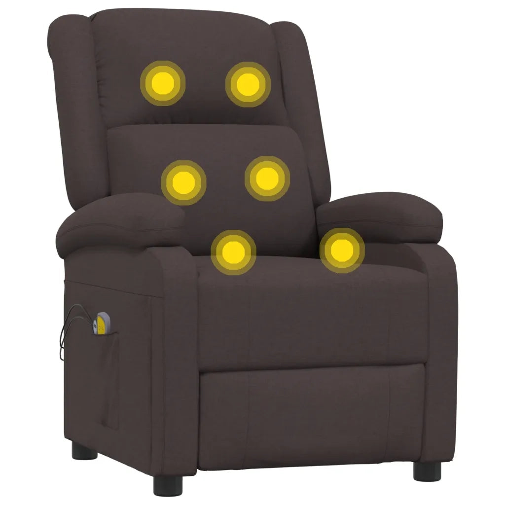 Poltrona Elettrica Massaggiante Marrone Scuro in Tessuto cod mxl 32183
