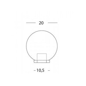 Testa-Palo 1 Luce Globo In Termoplastco Sfera Ø 20 Cm Nero - Fume'