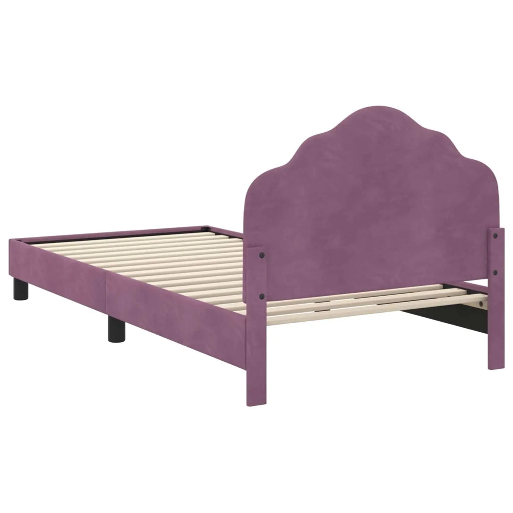Struttura letto bambini con testata Viola 90 x 200 cm Velluto 42010961