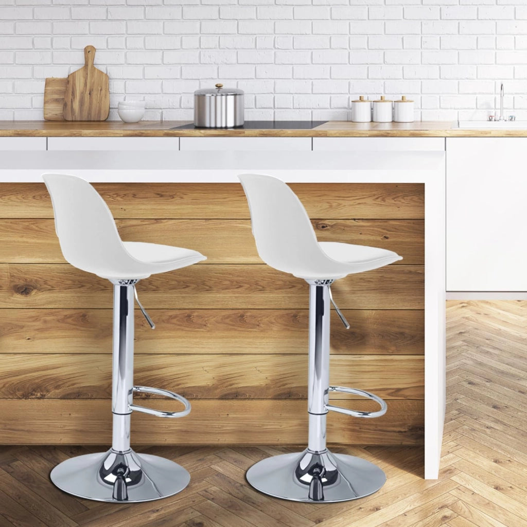 Set di 2 sgabelli da bar design bianchi KARL