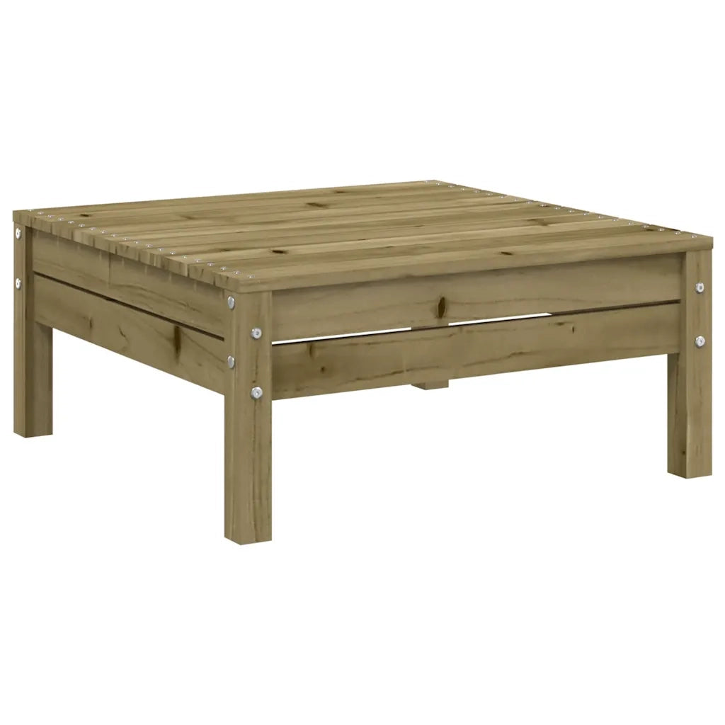 Divano esterno-Divano Giardino con Cuscini e Poggiapiedi Legno Pino Impregnato
