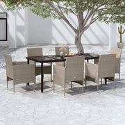 Set da Pranzo da Giardino 7 pz con Cuscini Beige e Nero 3099297