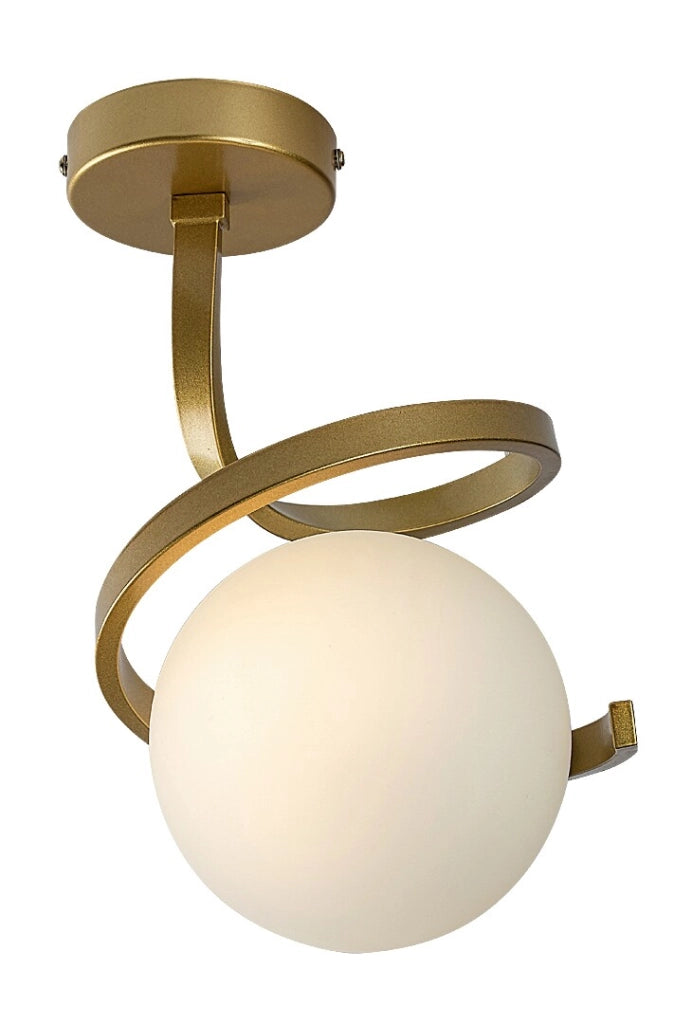 Plafoniera moderna Sarabi oro vetro bianco 1xE27 Rabalux