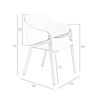 Sedia in tessuto beige ed ecopelle visone scuro