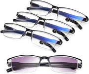 Set di 4 occhiali da lettura anti- blu per uomo e donna - Blocca la luce blu per computer e smartphone - Incluso accessorio di lettura