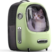 Zak da Sella per Cani e Gatti - Ventilatore Integrato e Luce LED per una Buona Ventilazione e un Peso Leggero. Borsa da Sella (Verde)