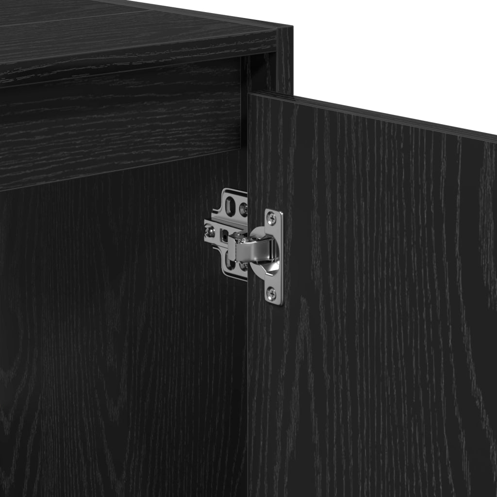 Mobile da Bagno  con Specchio in Rovere Nero 60x33x61 cm in Legno Ingegnerizzato