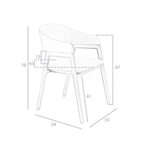 Sedia in tessuto grigio ed ecopelle visone scuro