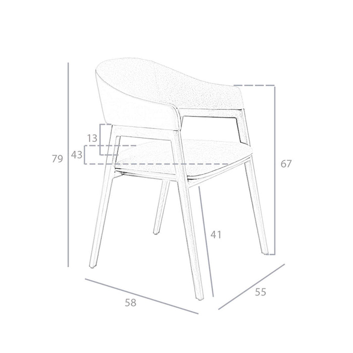 Sedia in tessuto grigio ed ecopelle visone scuro